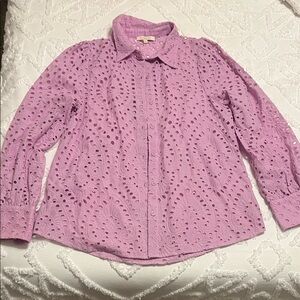 Skies Are Blue Lilac Eyelet Top